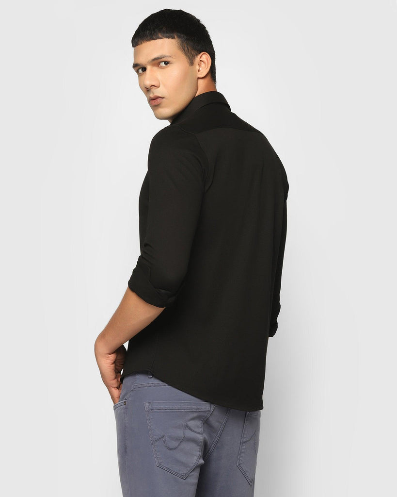 Casual Black Solid Shirt - Pareto