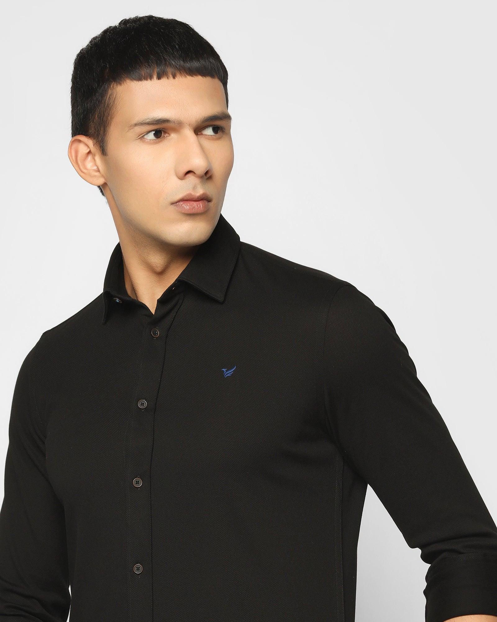 Blackberrys Men Solid Casual Black Shirt - Buy Blackberrys Men