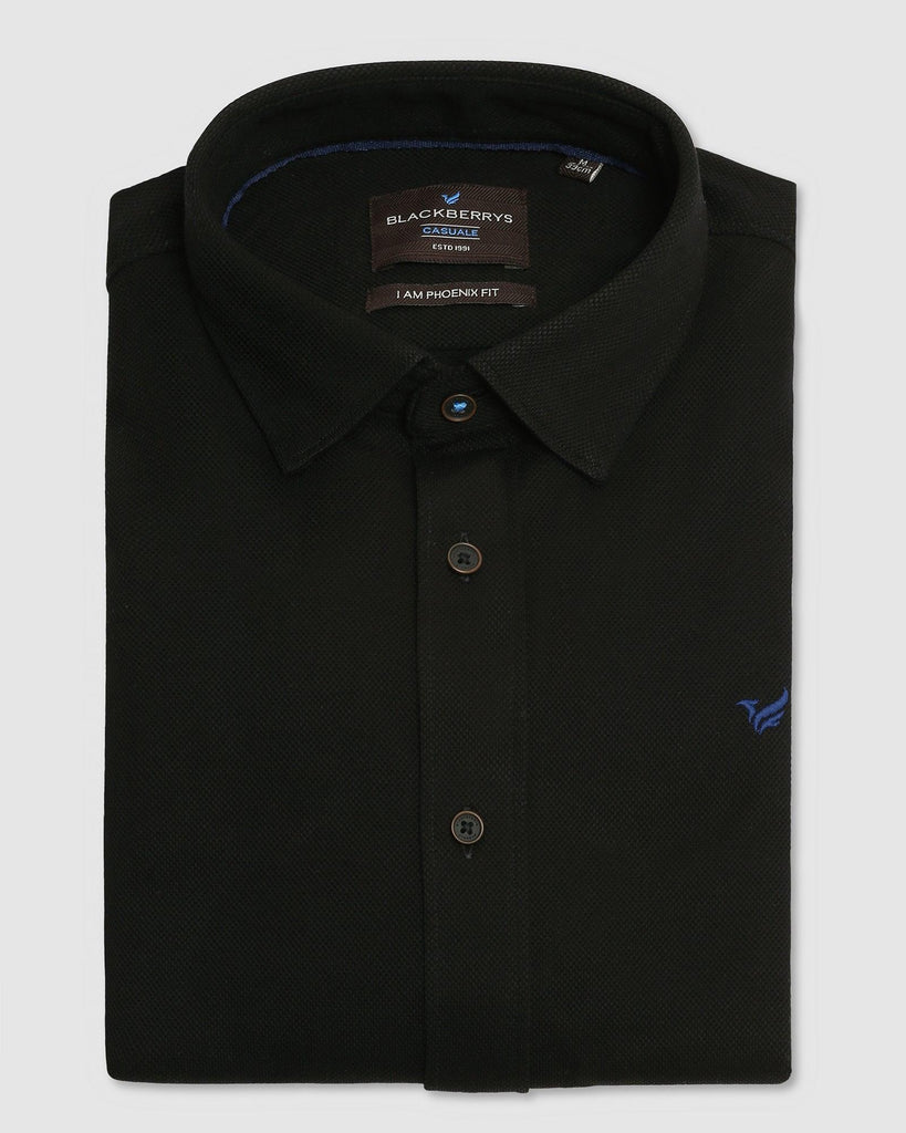 Casual Black Solid Shirt - Pareto