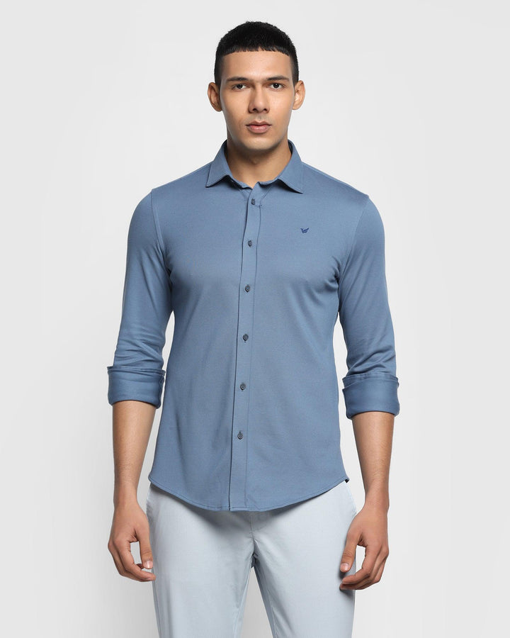 Casual Blue Solid Shirt - Pareto