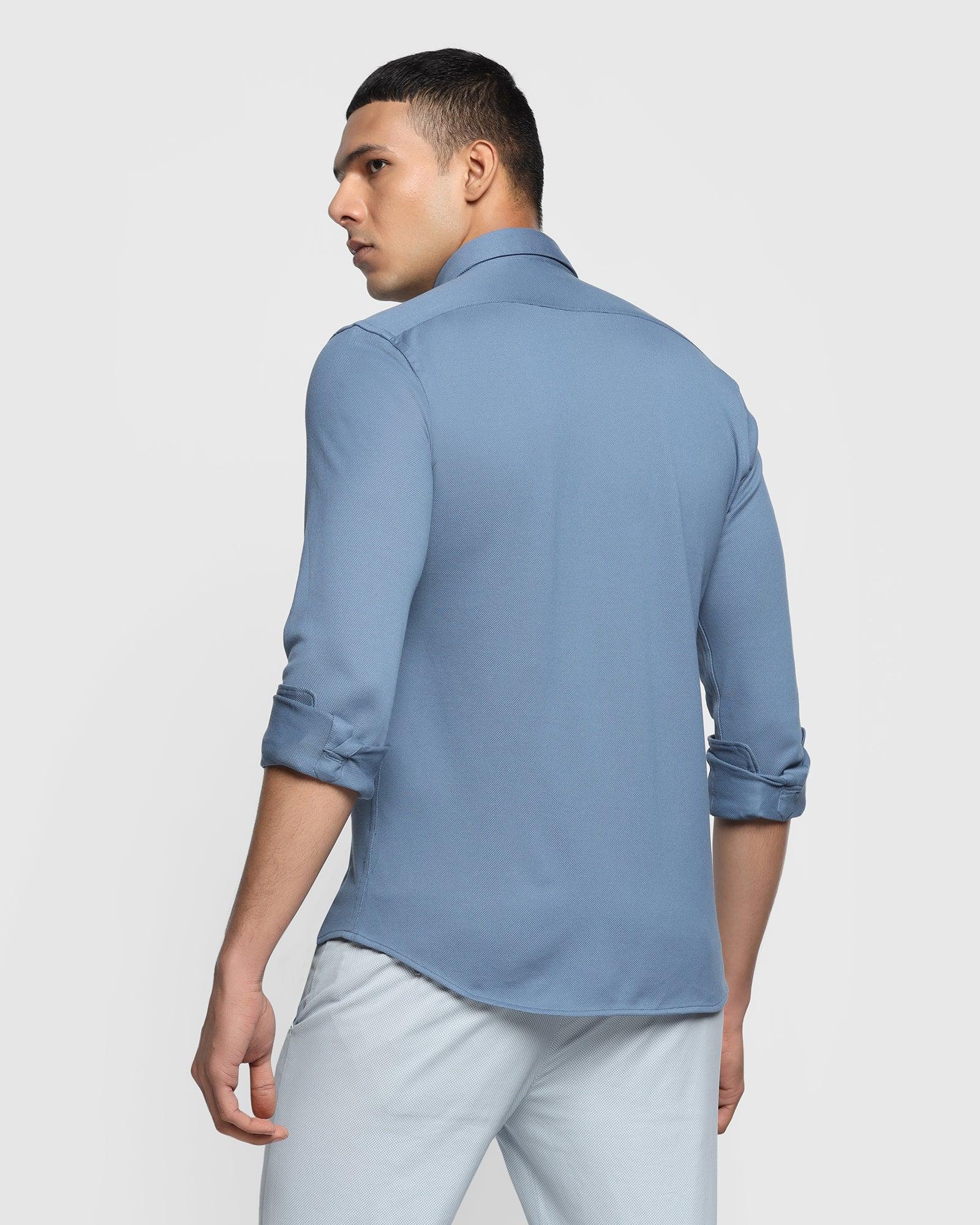 Casual Blue Solid Shirt - Pareto