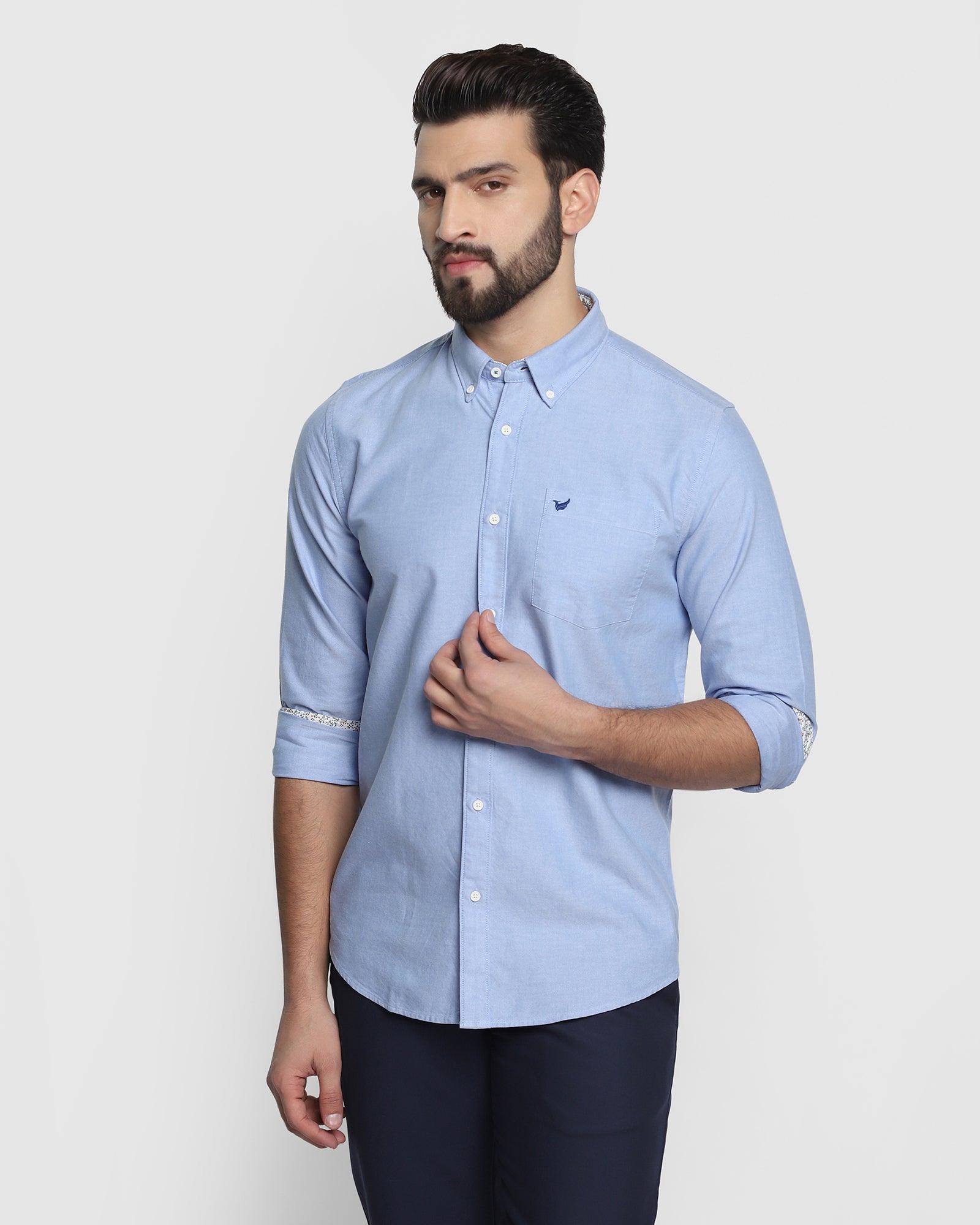 Casual Blue Solid Shirt - Sonic