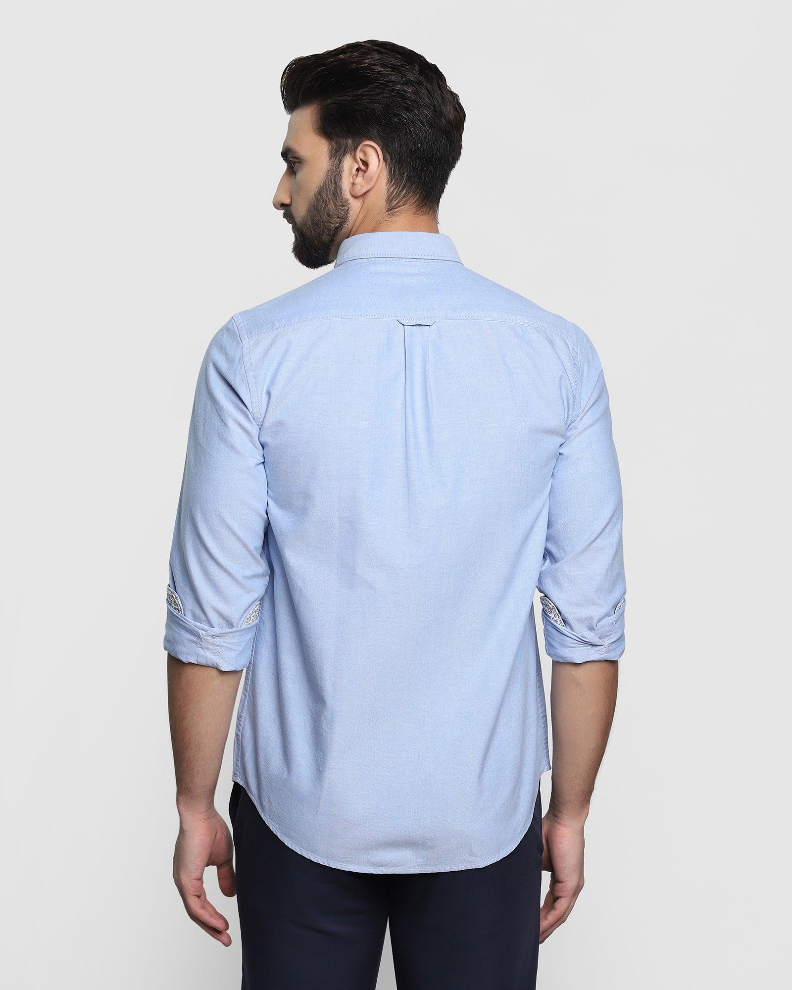Solid Casual Shirt In Blue (Sonic) - Blackberrys