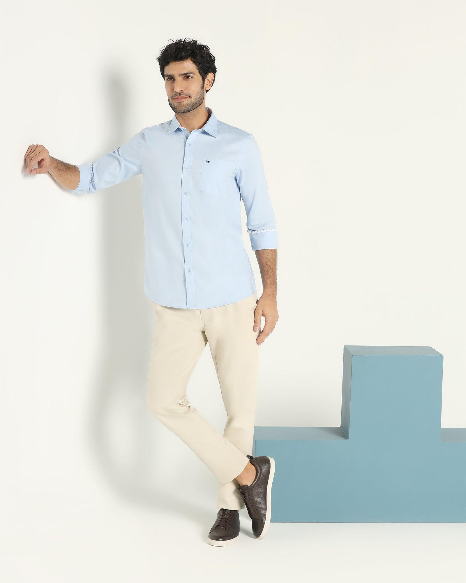 Casual Blue Solid Shirt - Torch