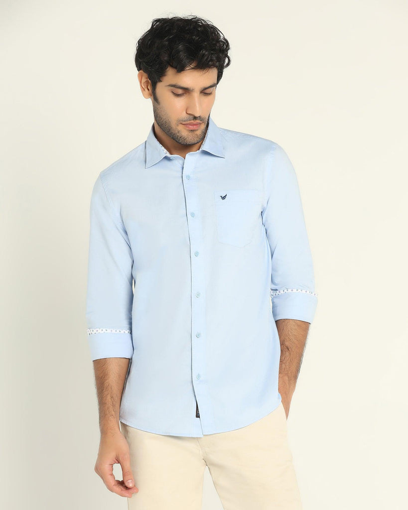 Must Haves Casual Blue Solid Shirt - Torch