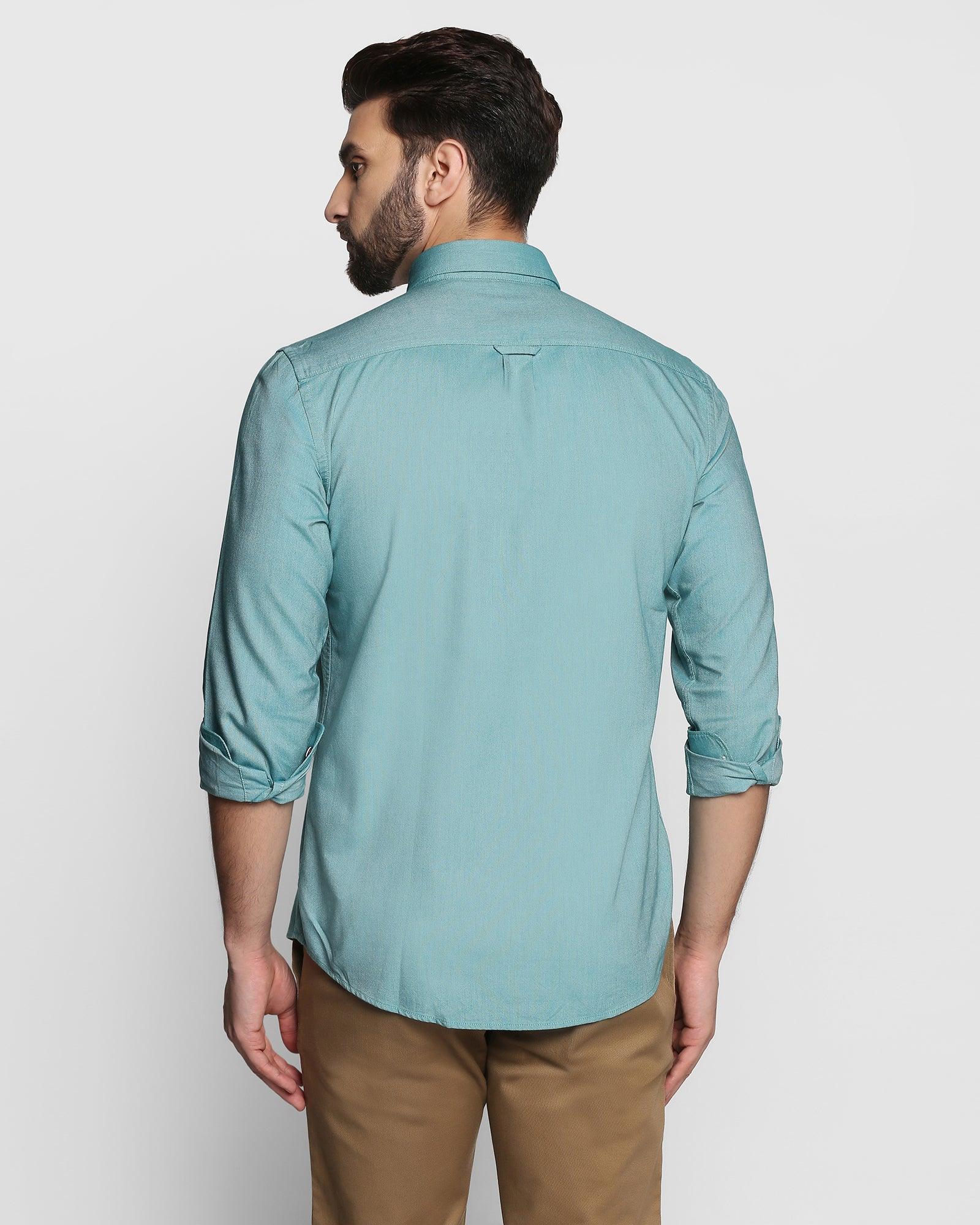 Casual Green Solid Shirt - Molly