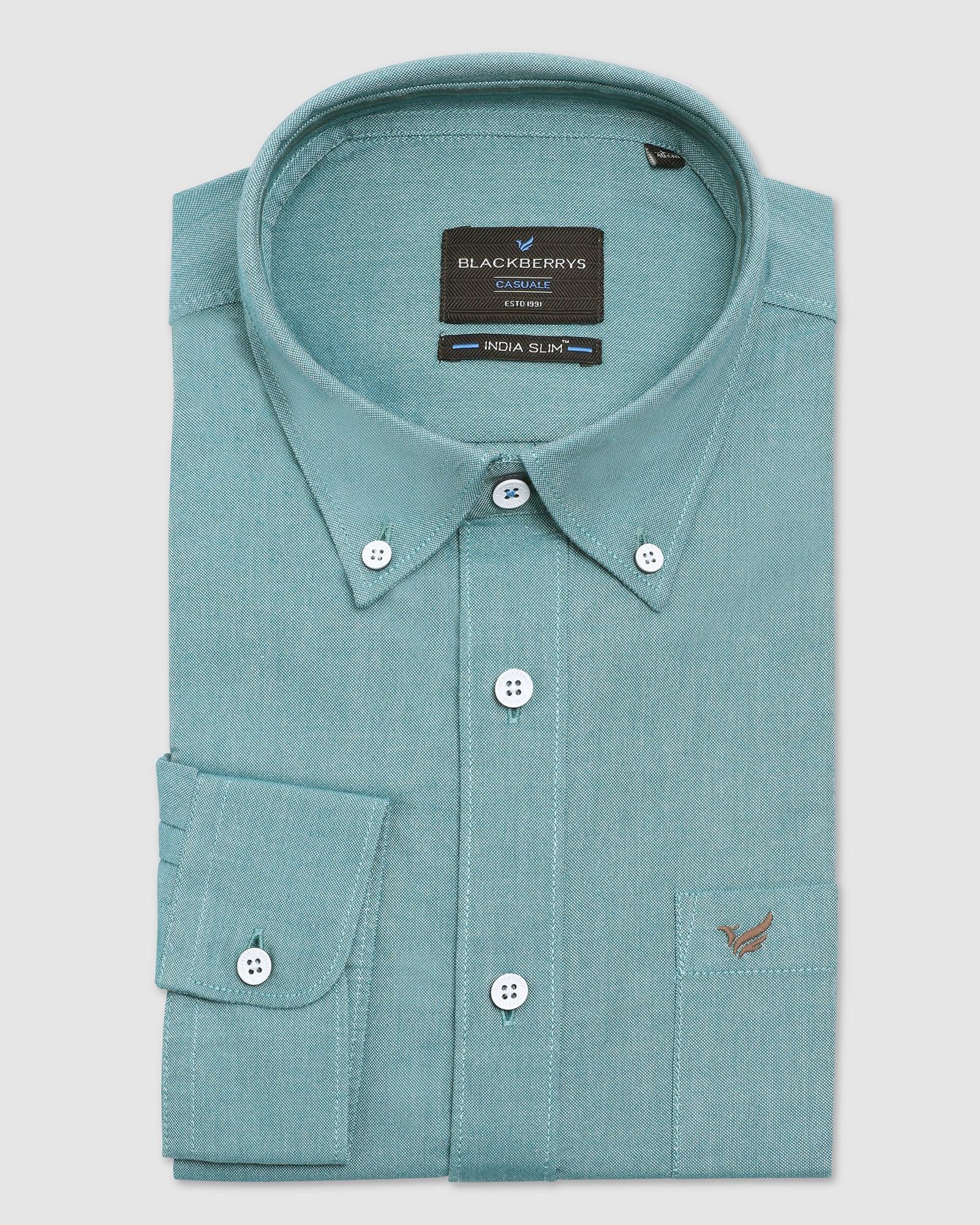 Casual Green Solid Shirt - Molly