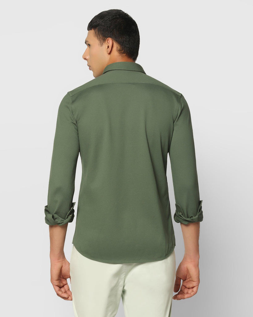 Casual Green Solid Shirt - Pareto