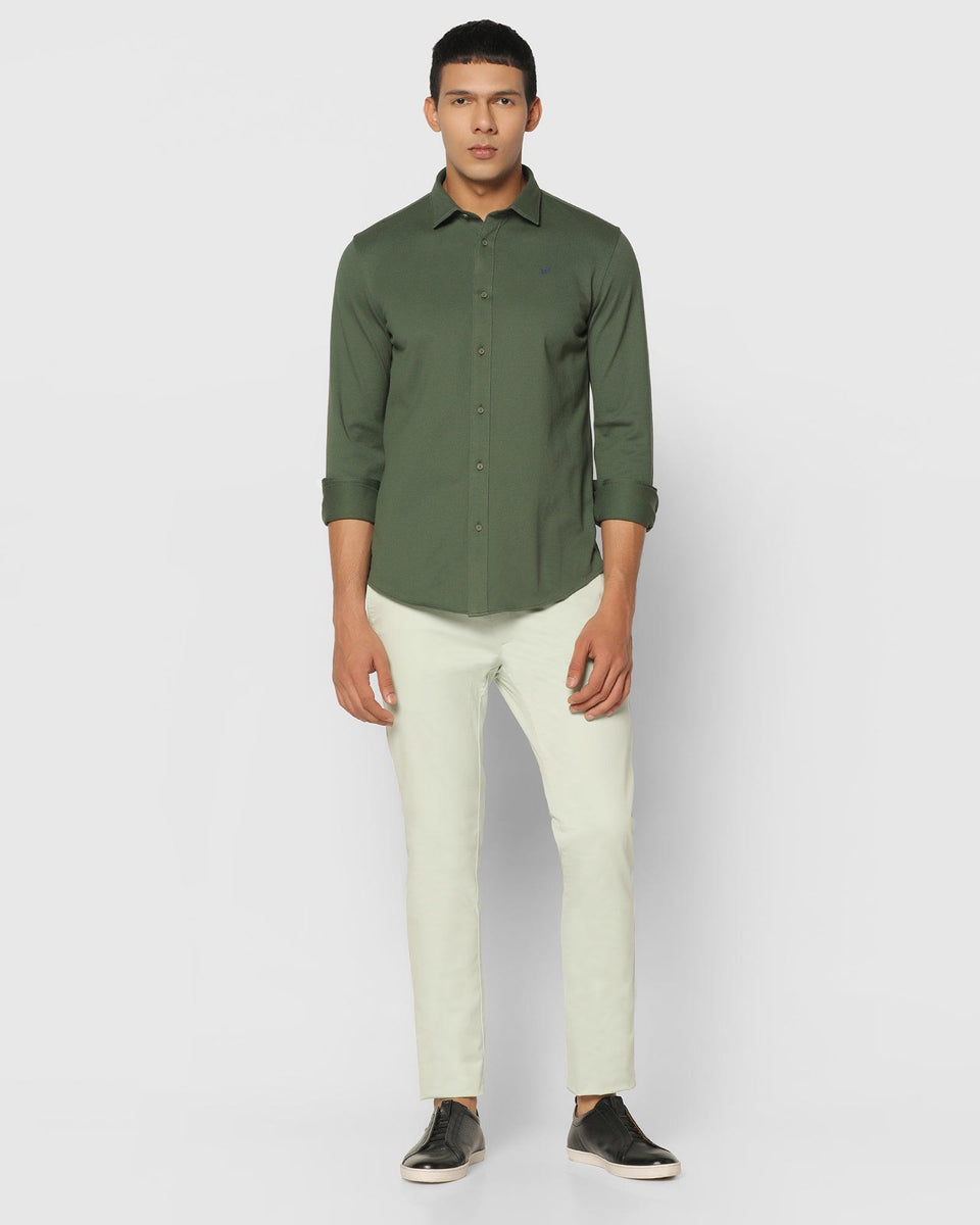 Casual Green Solid Shirt - Pareto