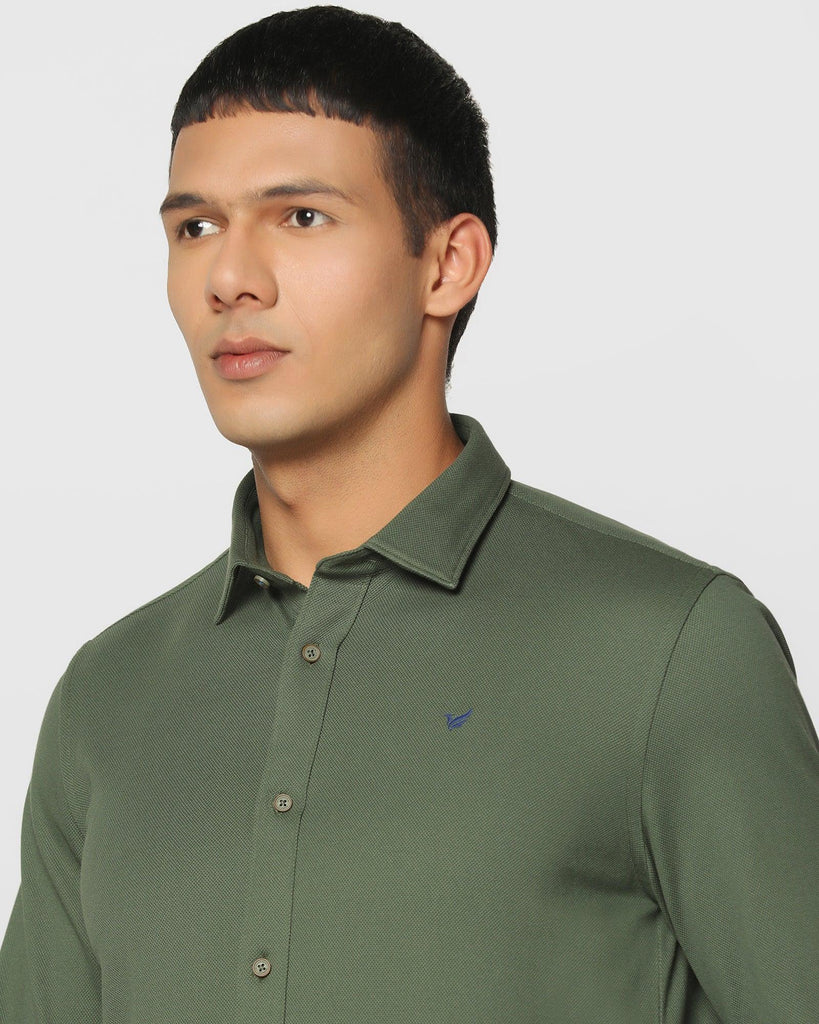 Casual Green Solid Shirt - Pareto