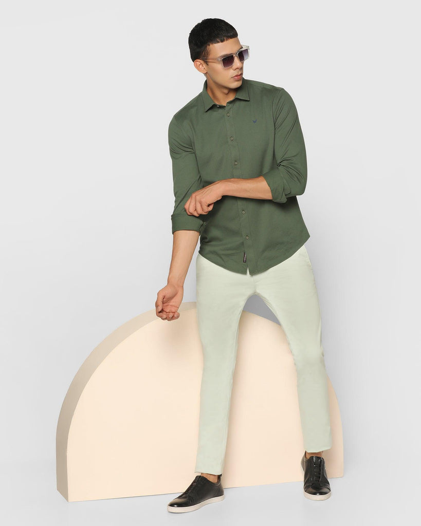 Casual Green Solid Shirt - Pareto