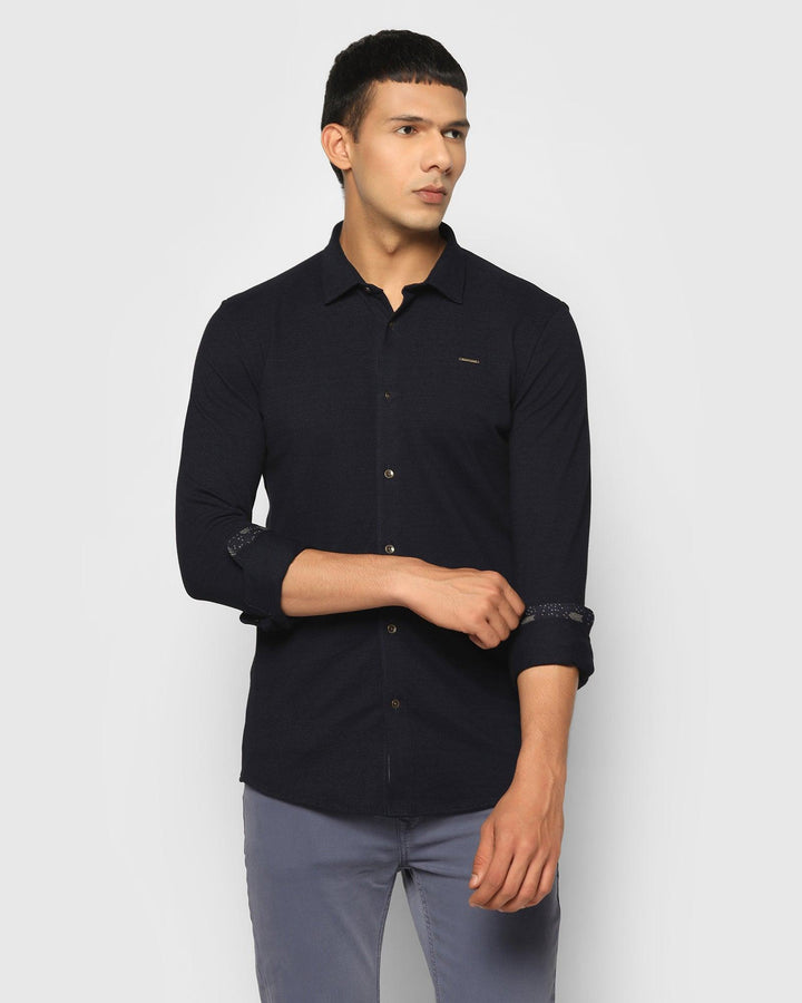 Casual Indigo Solid Shirt - Fin