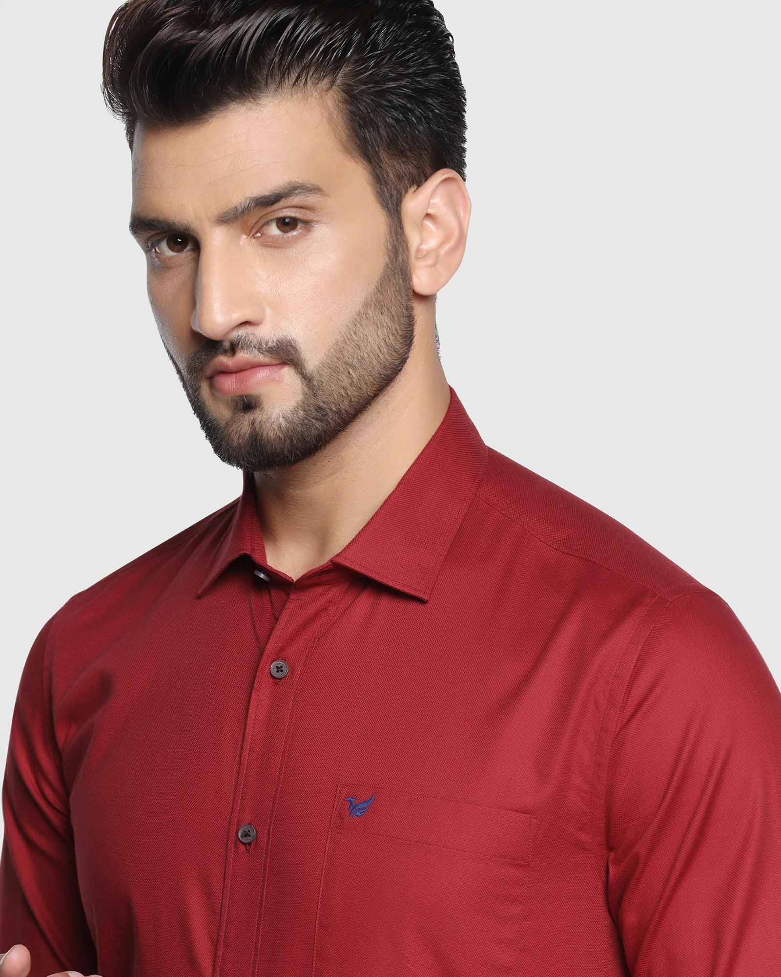 Casual Maroon Solid Shirt - Lure