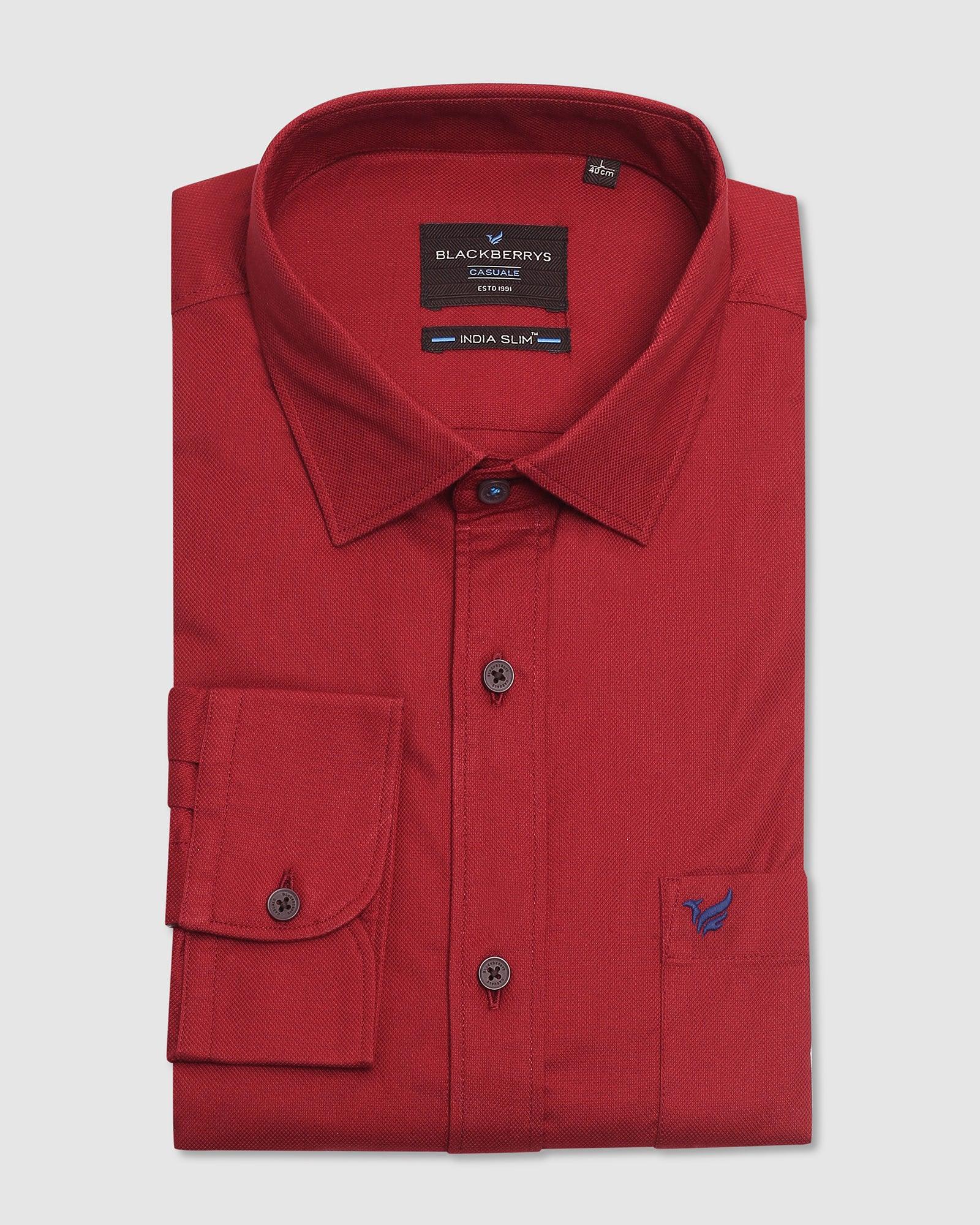 Casual Maroon Solid Shirt - Lure