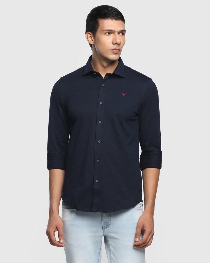 Casual Navy Solid Shirt - Pareto