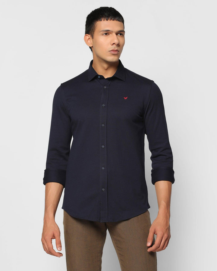 Casual Navy Solid Shirt - Pareto