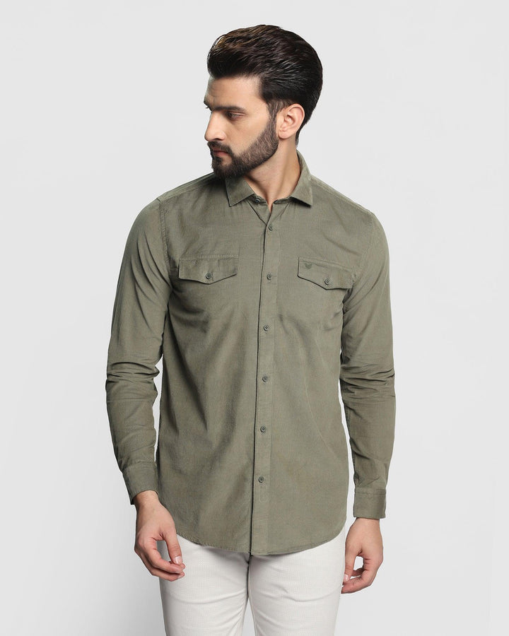 Casual Olive Solid Shirt - Dunk