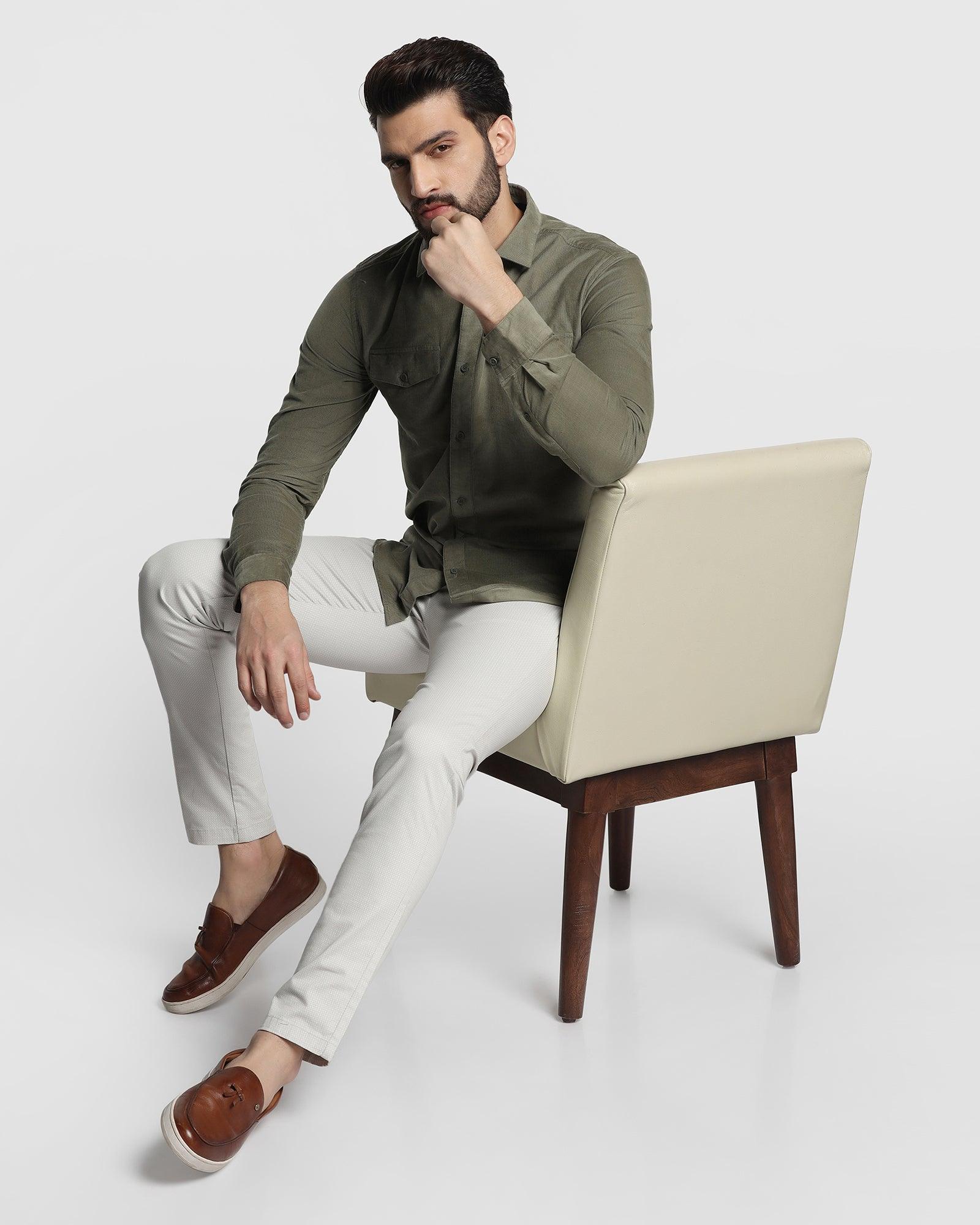 Casual Olive Solid Shirt - Dunk