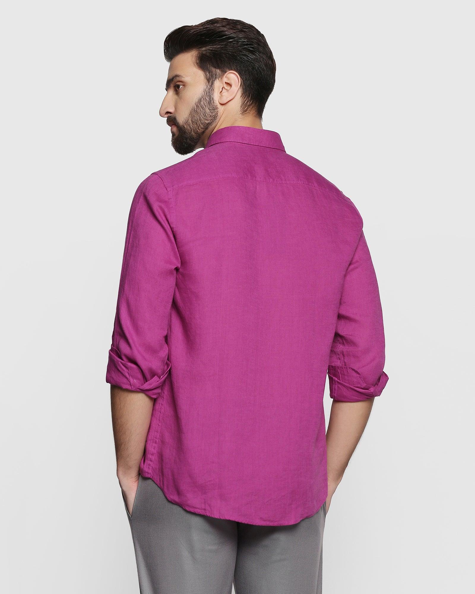 Linen Casual Pink Solid Shirt - Bowen