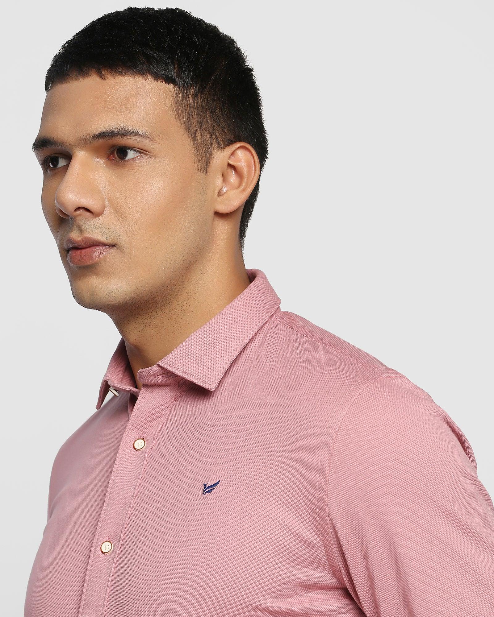 Casual Pink Solid Shirt - Pareto