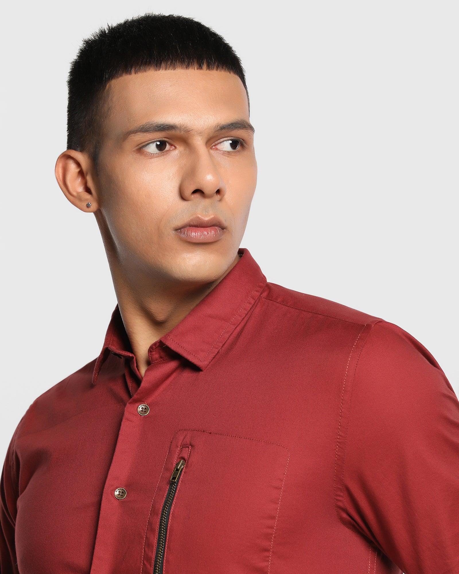 Casual Rust Solid Shirt - Philip