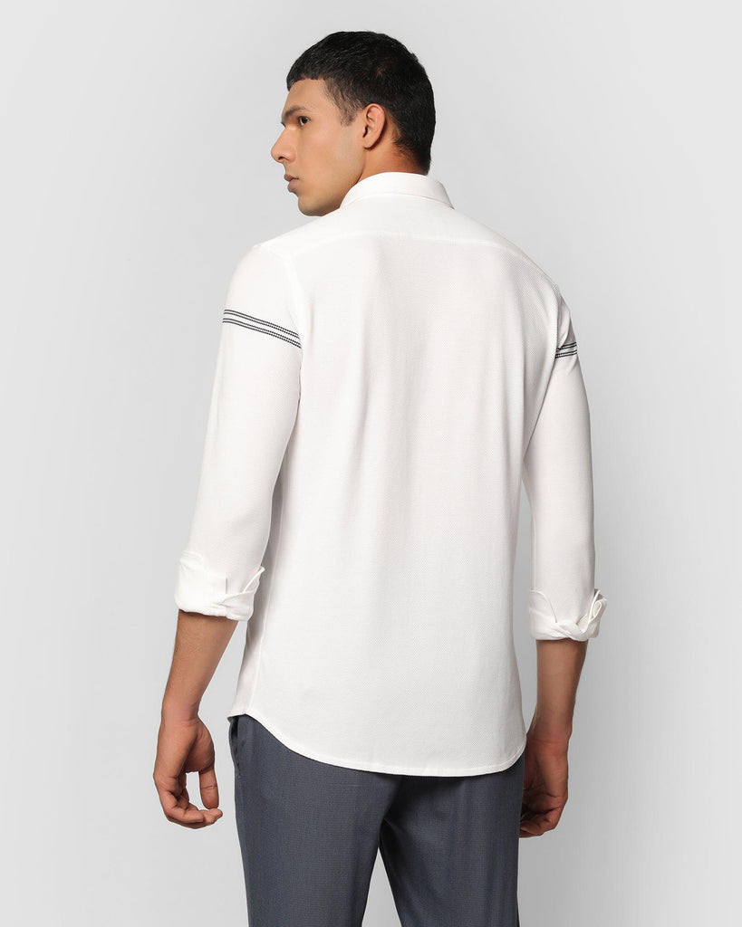 Casual White Solid Shirt - Joey