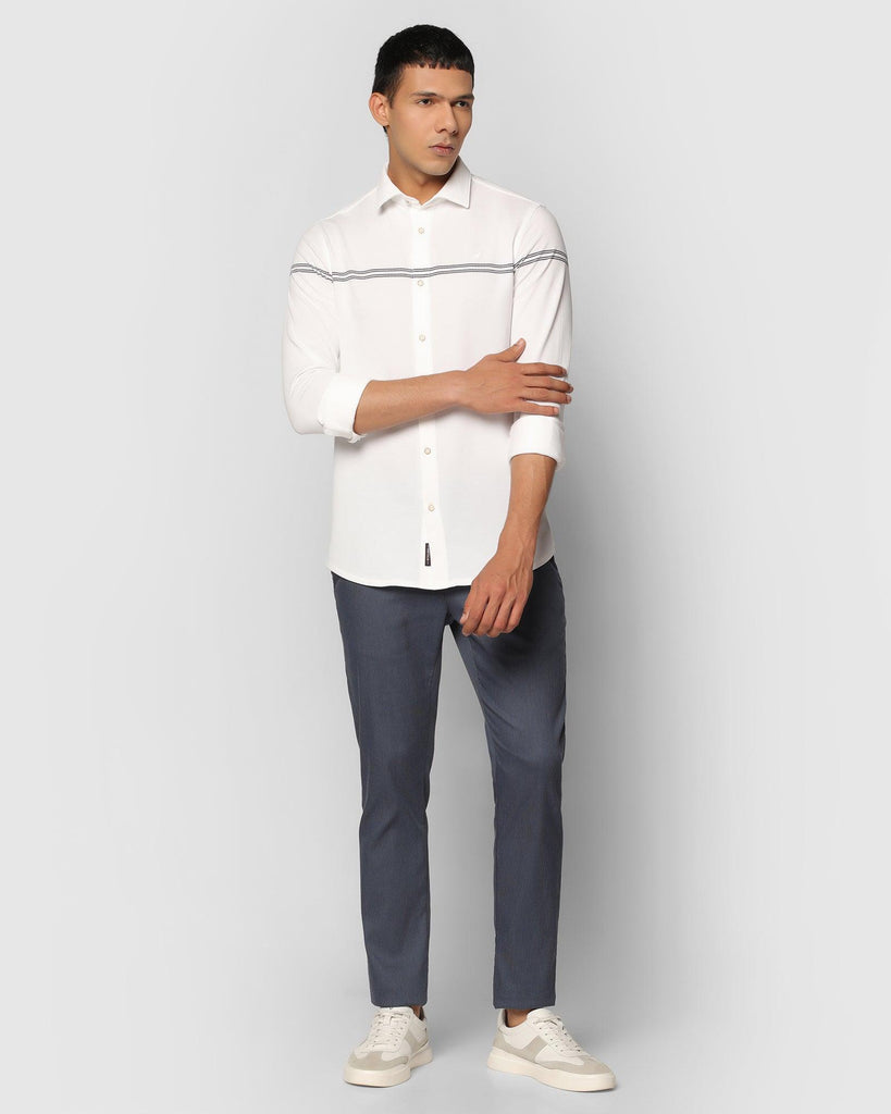 Casual White Solid Shirt - Joey