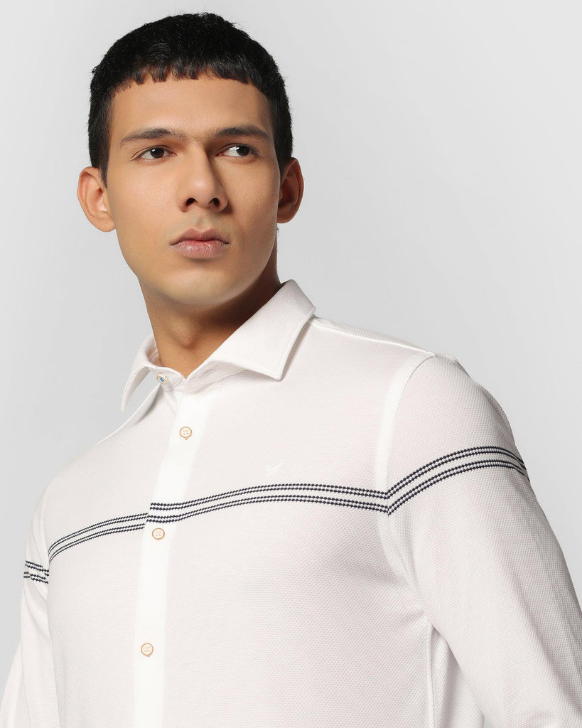 Casual White Solid Shirt - Joey