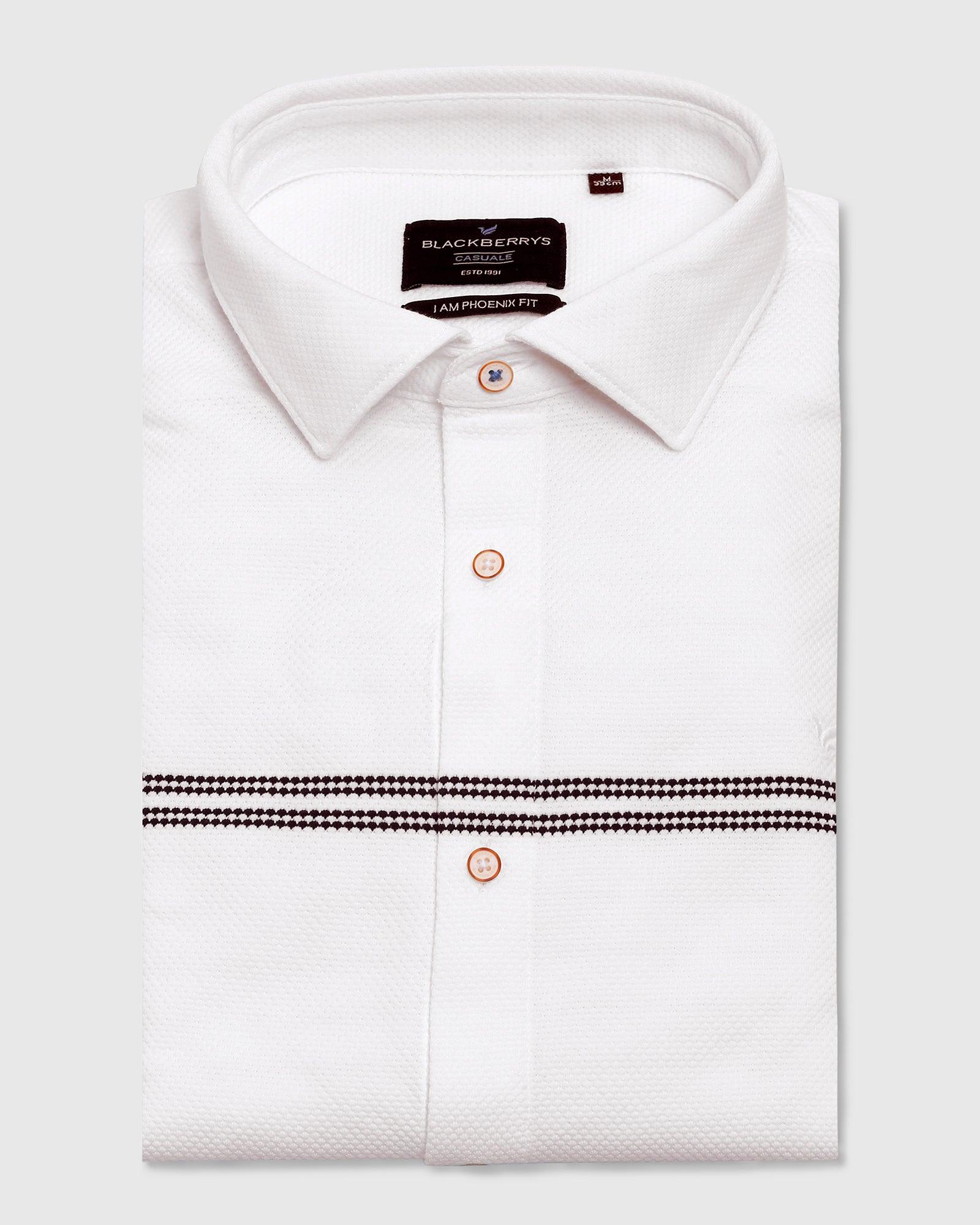 Casual White Solid Shirt - Joey