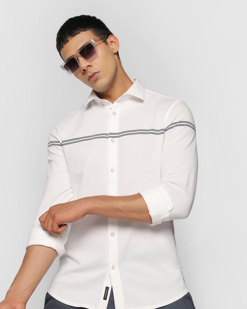 Casual White Solid Shirt - Joey