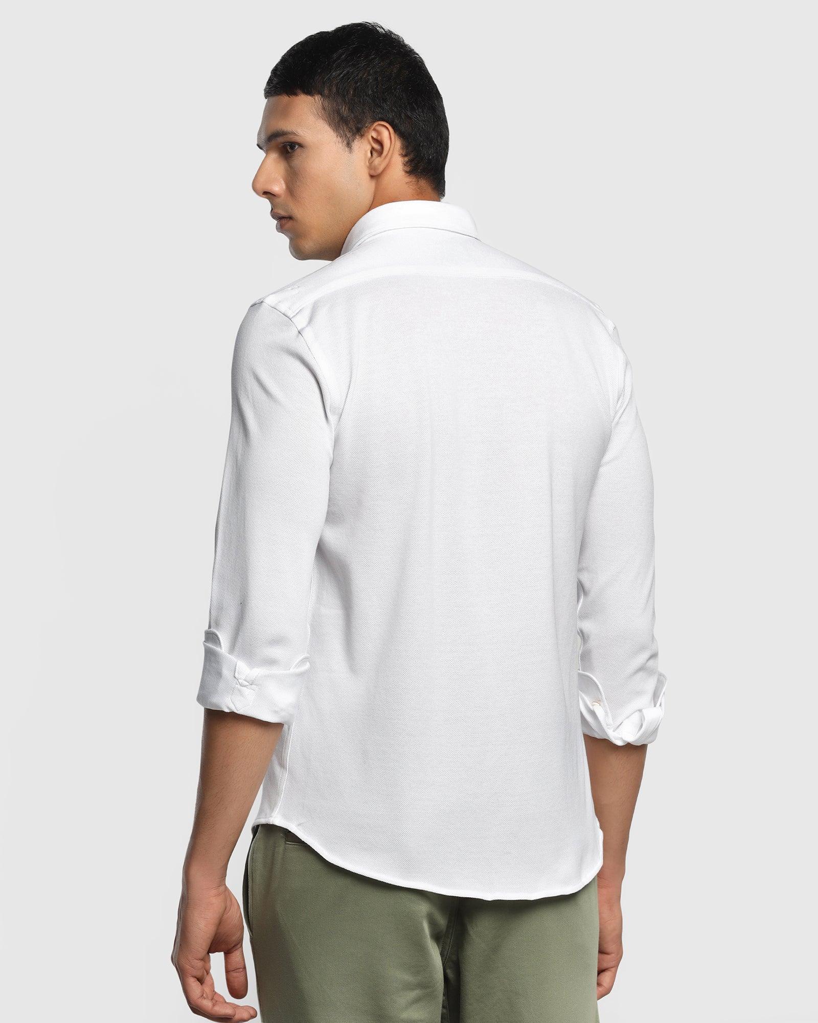 Casual White Solid Shirt - Nico