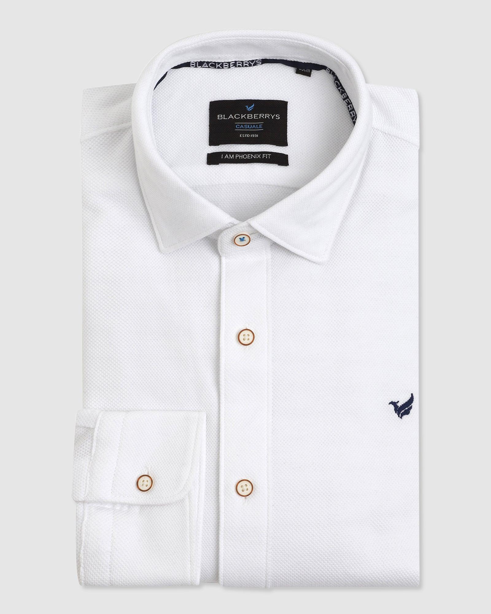 Casual White Solid Shirt - Nico