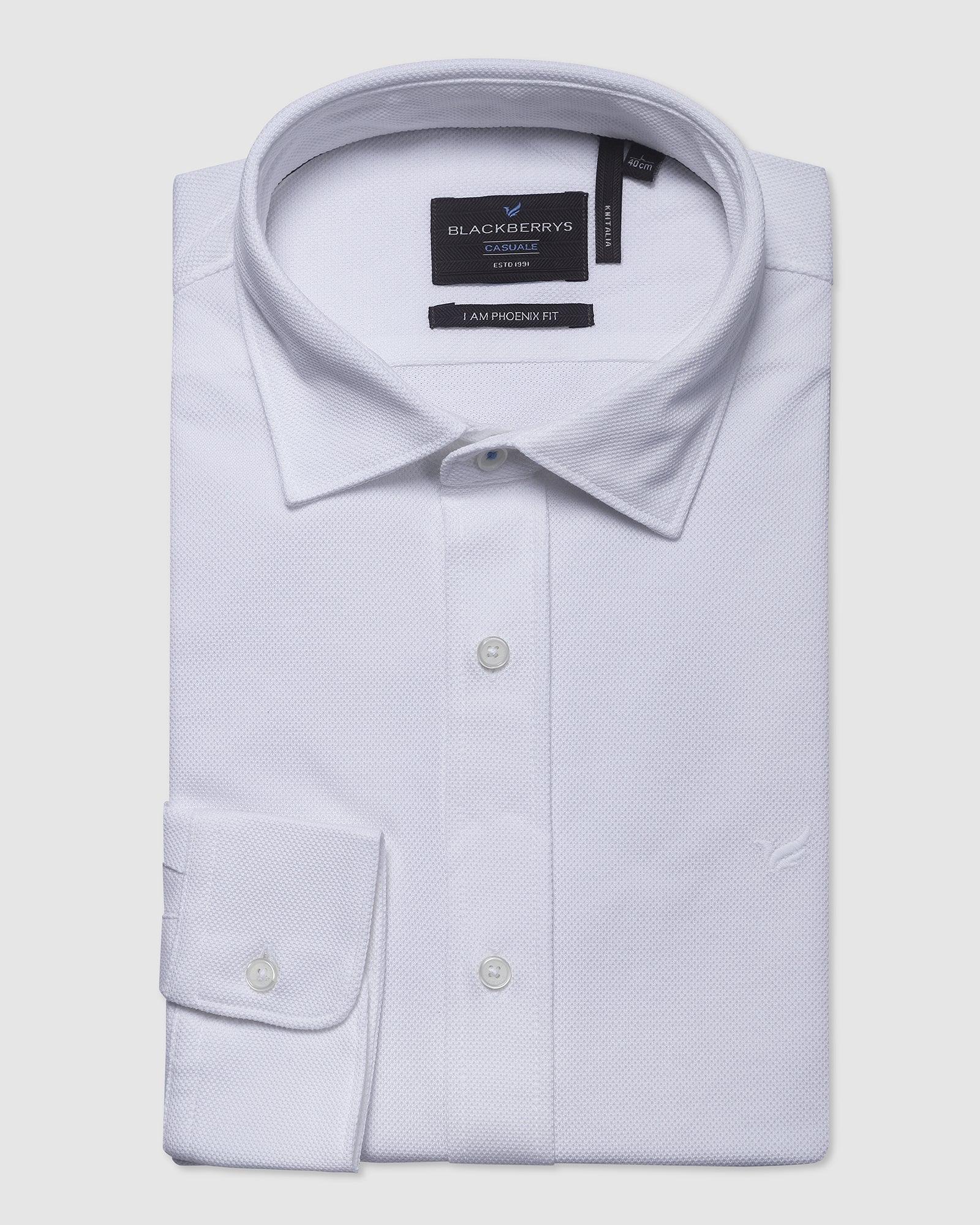 Casual White Solid Shirt - Pareto