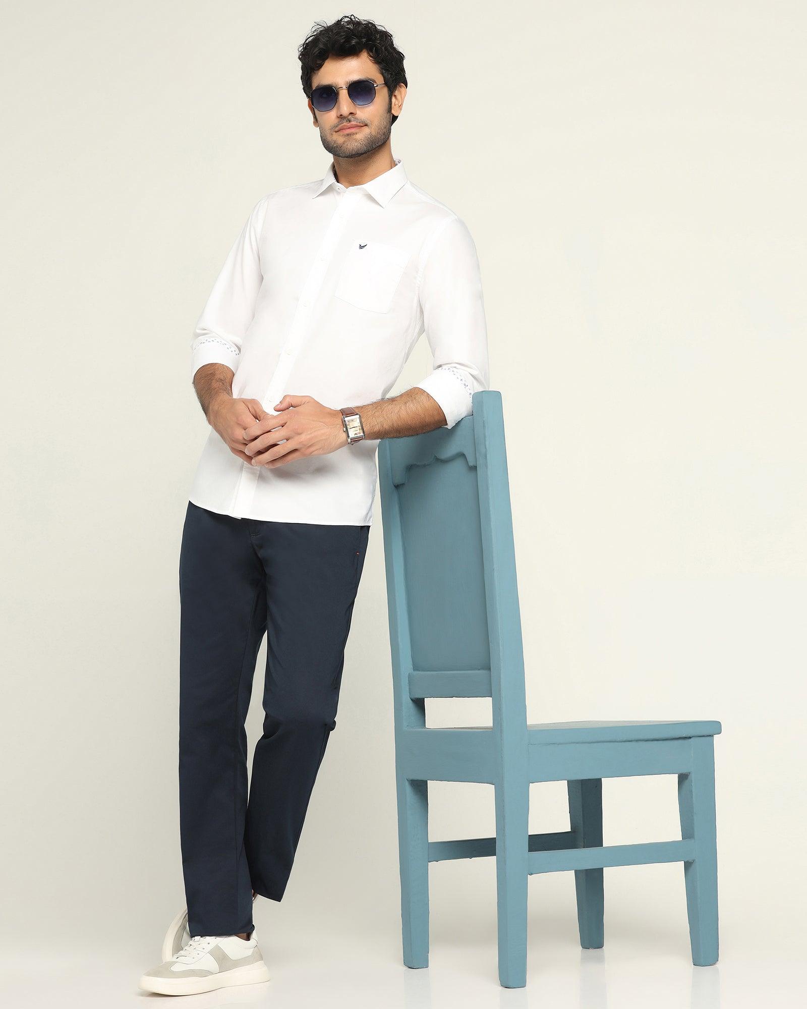 Casual White Solid Shirt - Torch