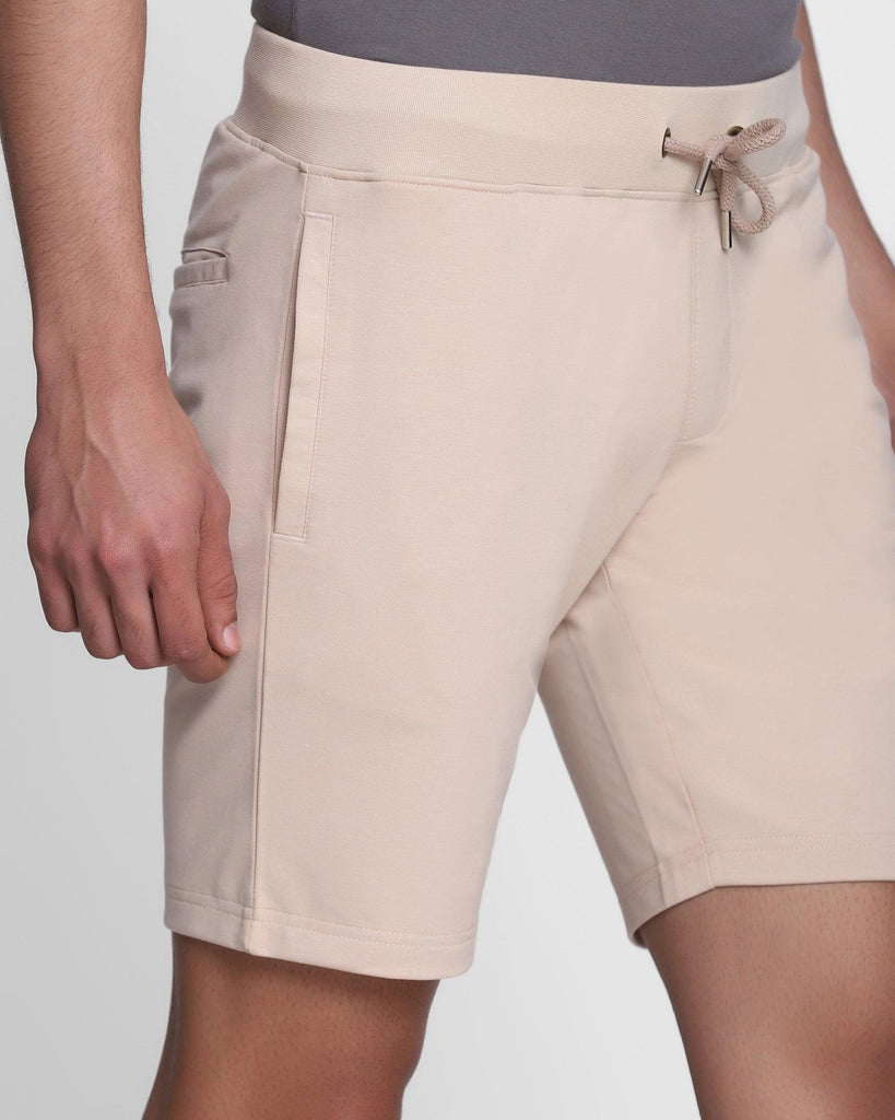 Casual Beige Solid Shorts - Eve