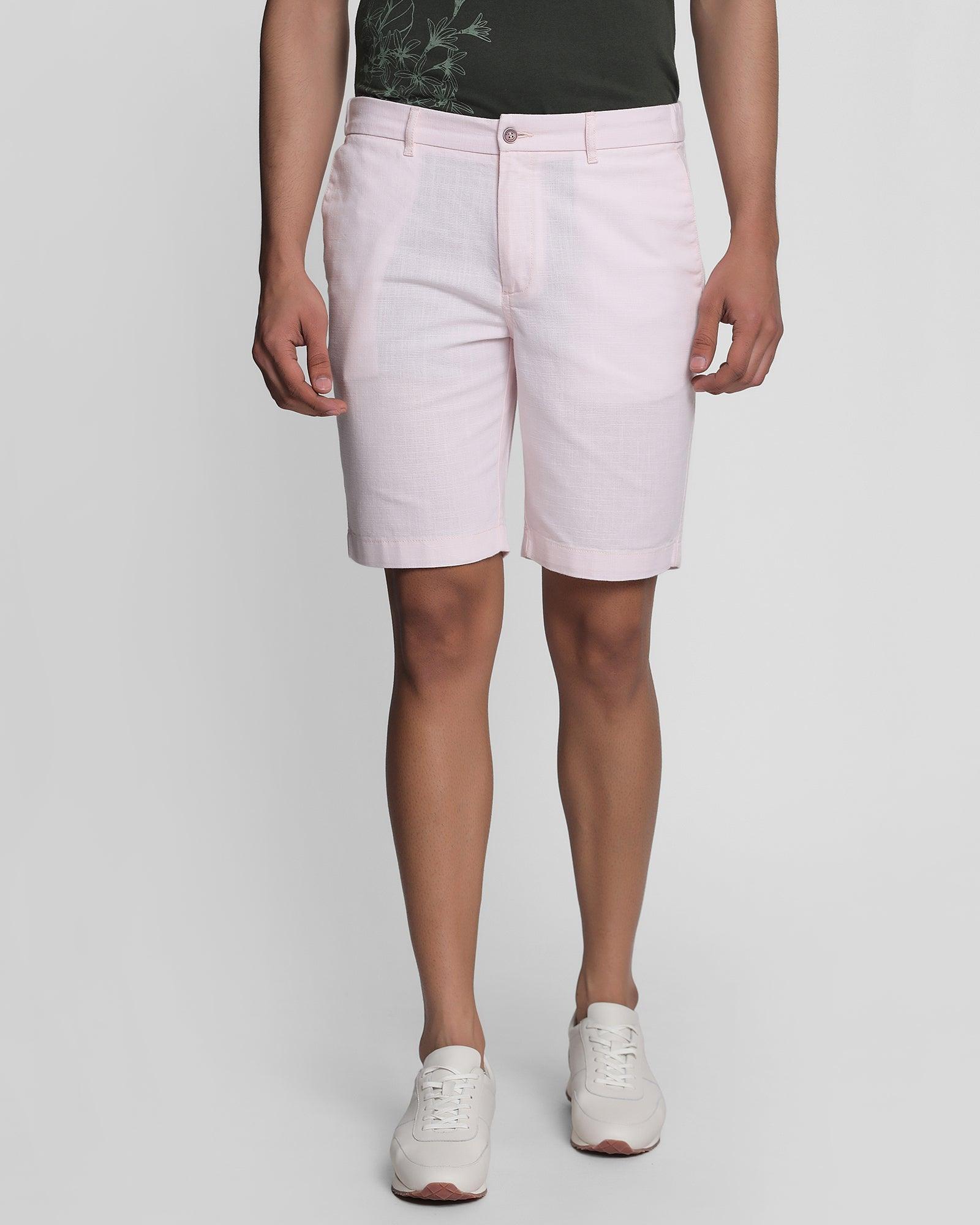 Casual Pink Solid Shorts - Comet