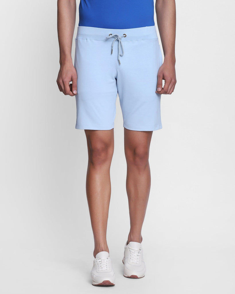 Casual Powder Blue Solid Shorts - Eve