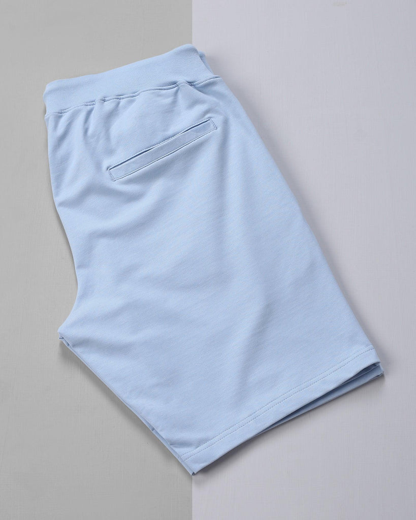 Casual Powder Blue Solid Shorts - Eve