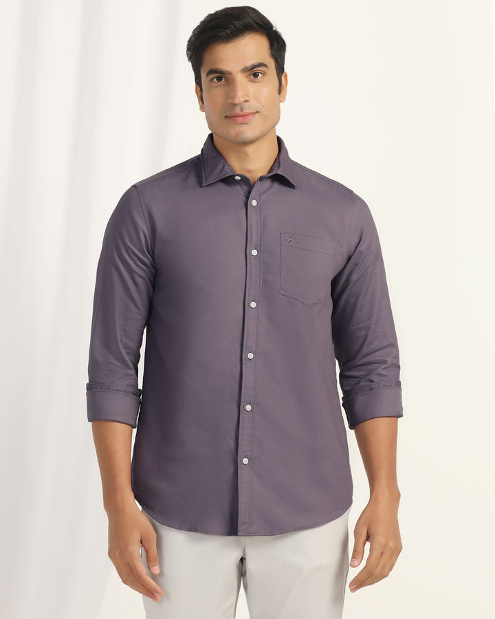 Casual Purple Textured Shirt - Caty