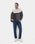 Charcoal Grey Crew Neck Textured Sweater - Pepper