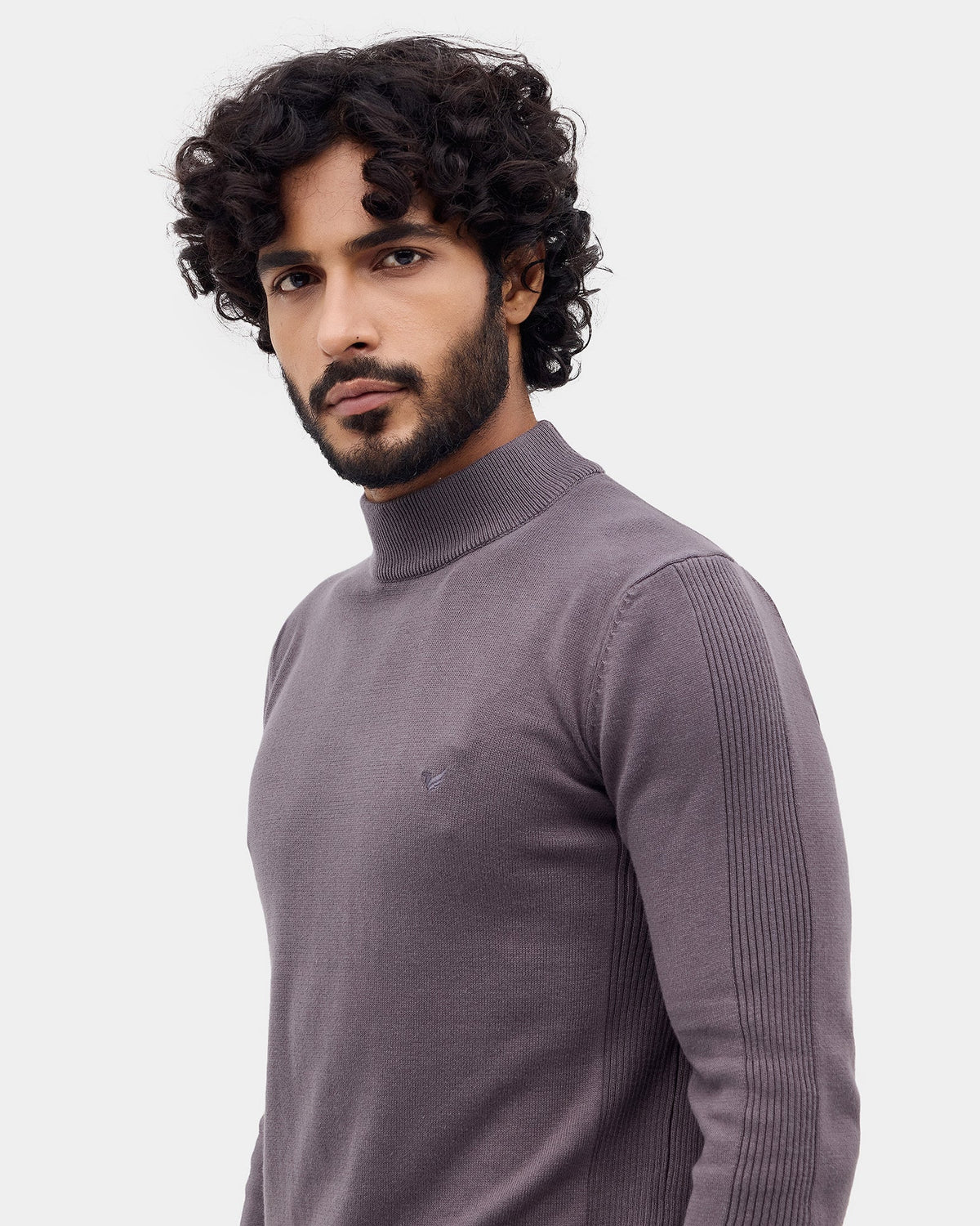 Charcoal Grey Solid Sweater - Poppy