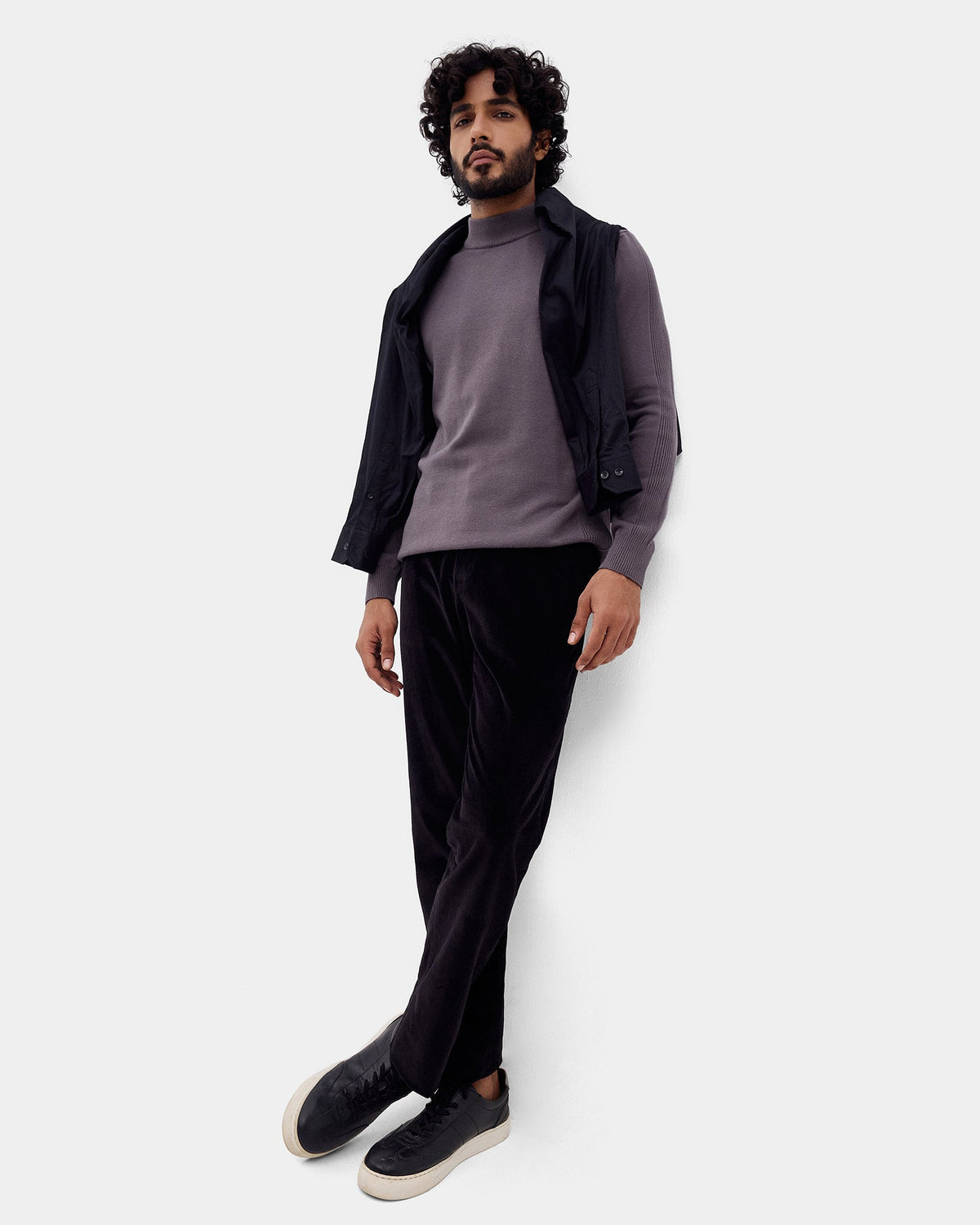 Charcoal Grey Solid Sweater - Poppy