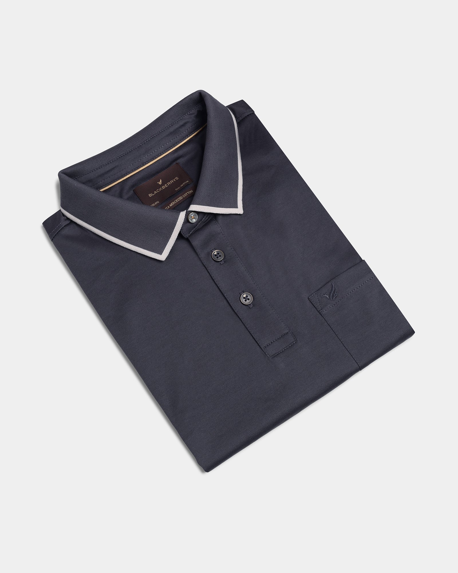 Charcoal Grey Solid Polo - Ae Ryun