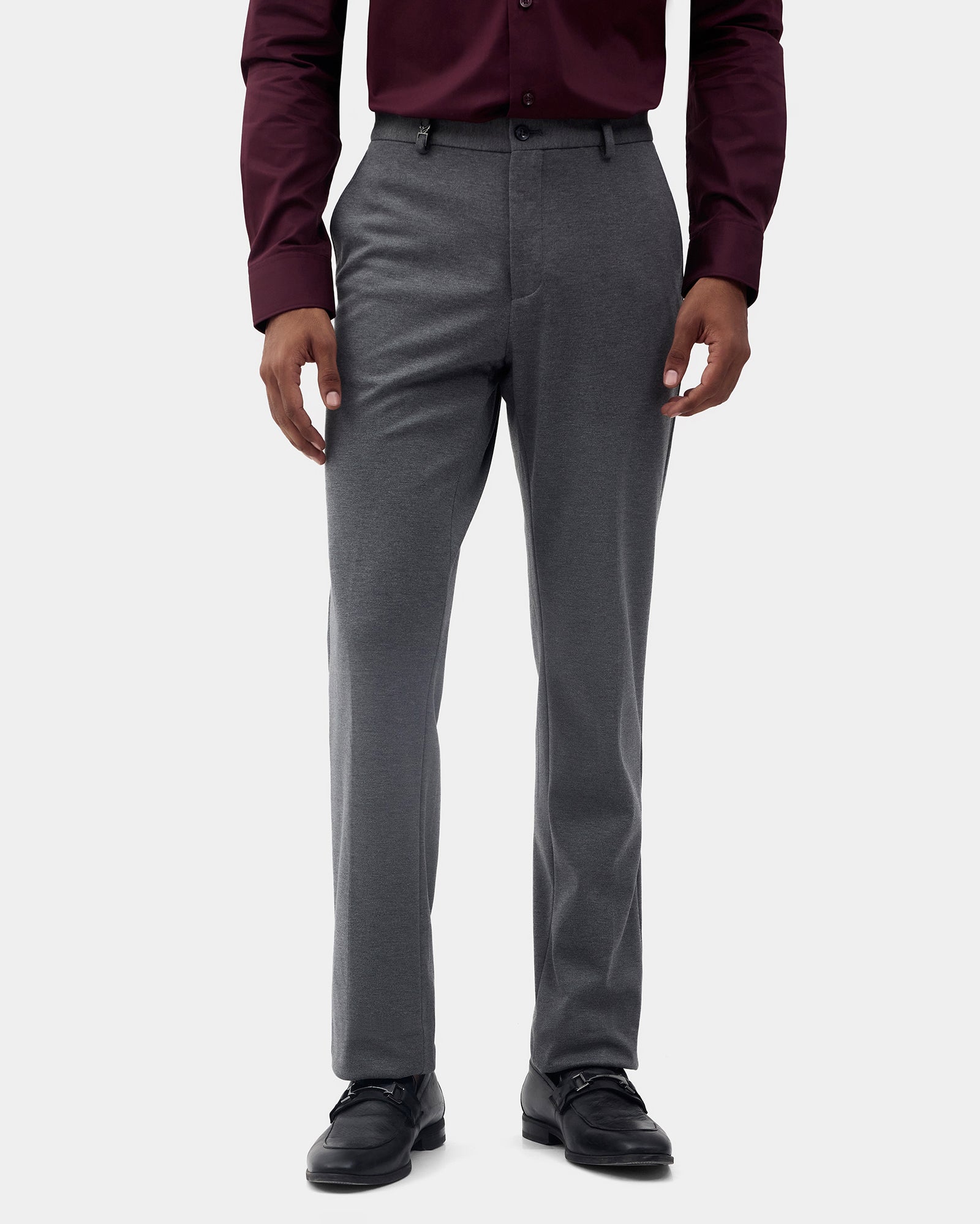 CLEAN FRONT SLIM COMFORT SOLID TROUSER