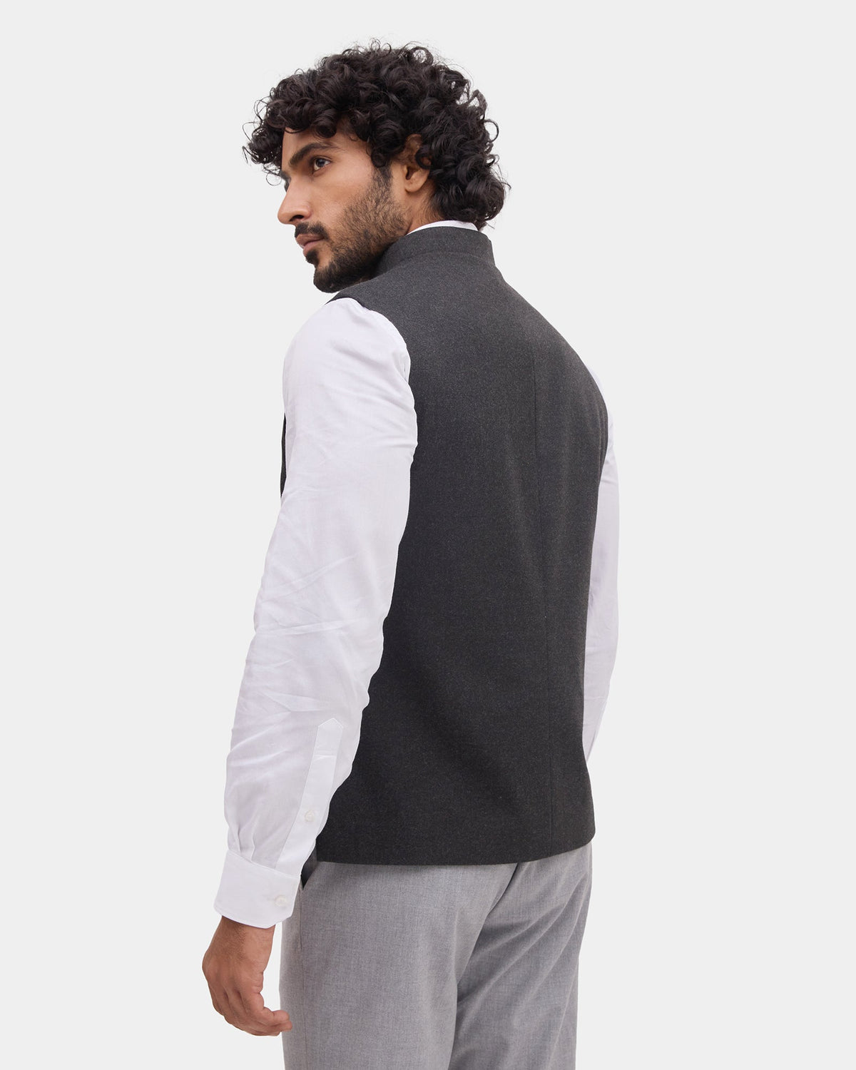 Charcoal Solid Waistcoat - Ruson