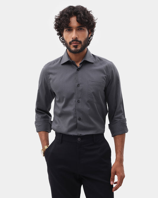 Charcoal Textured Shirt - Kynsa