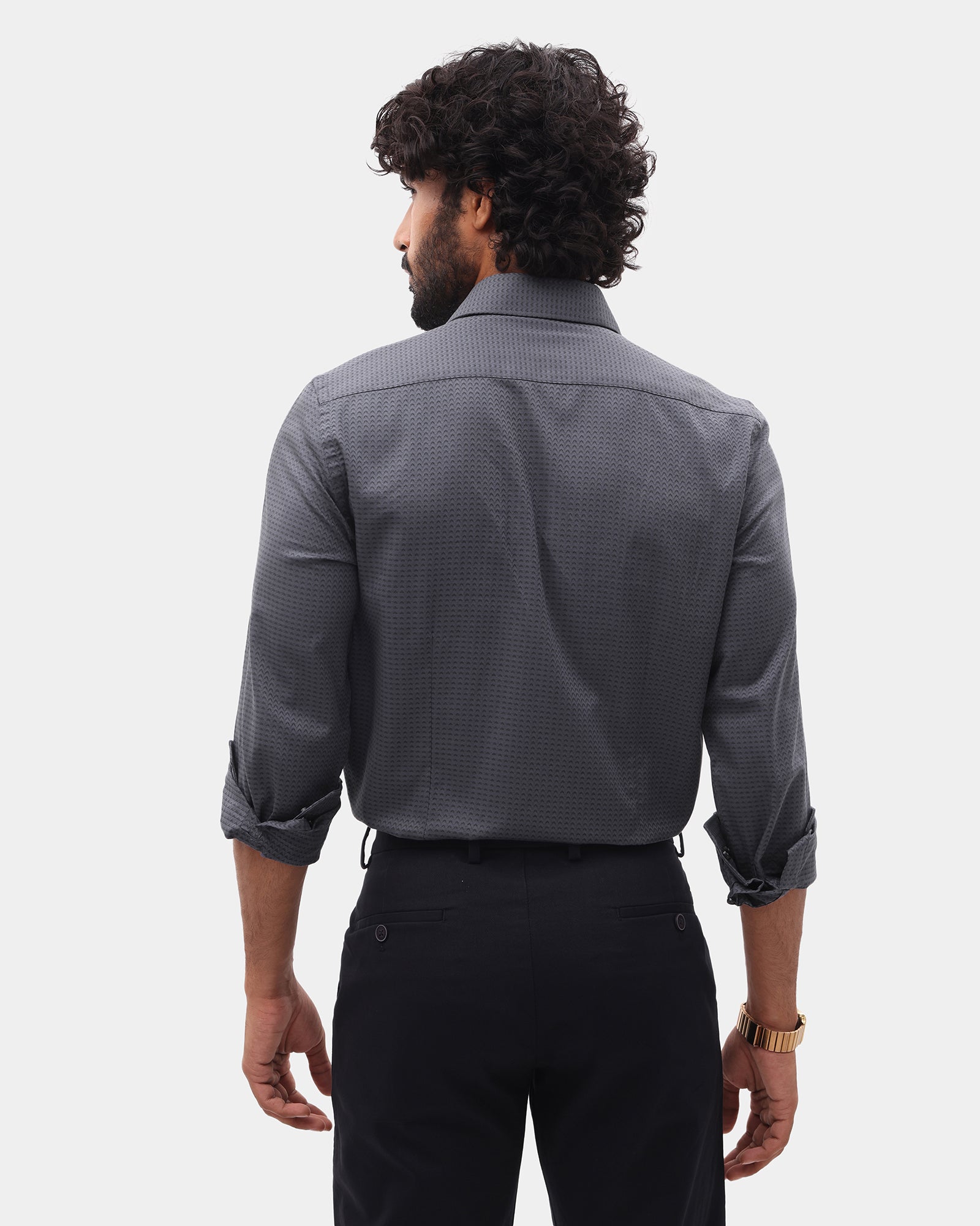 Charcoal Textured Shirt - Kynsa