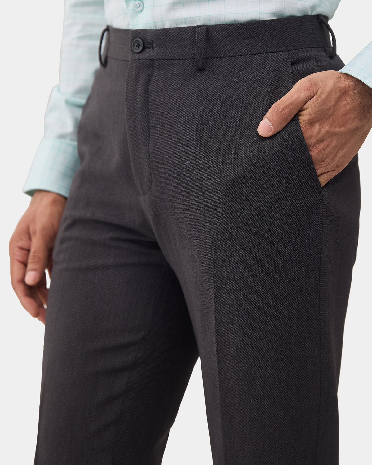 Charcoal Textured Trouser - Delma