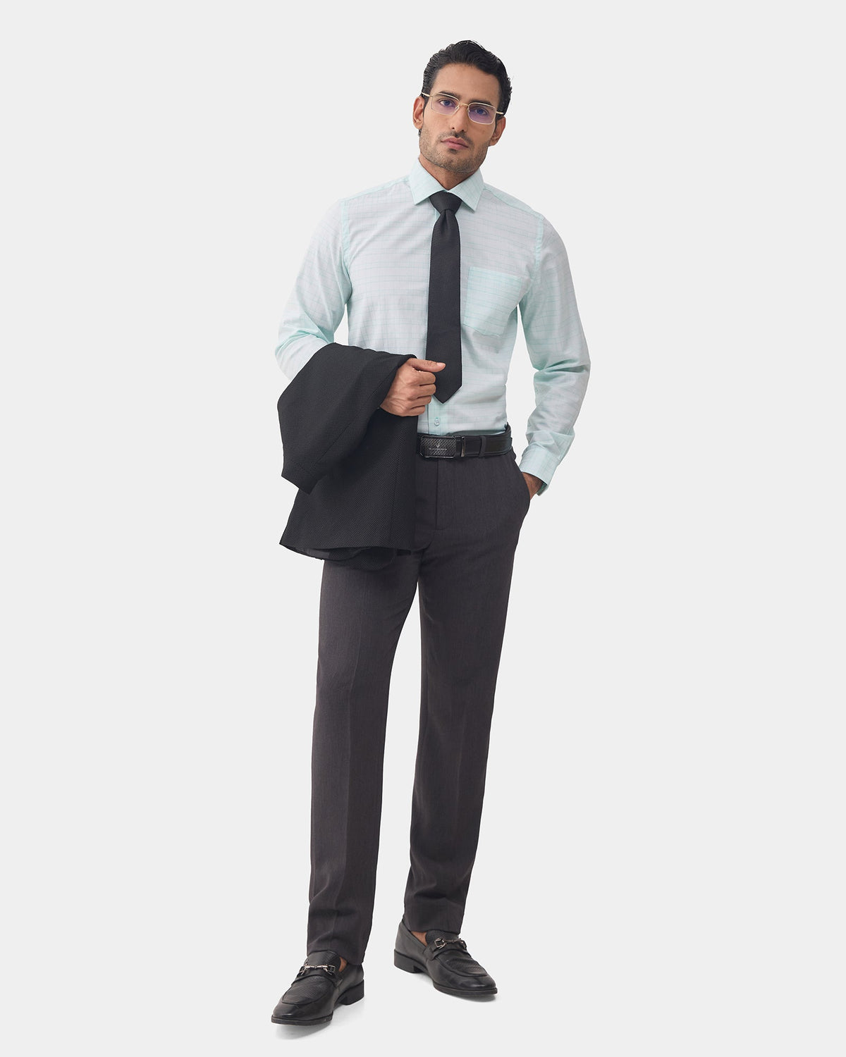 Charcoal Textured Trouser - Delma
