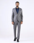 Charcoal Two Piece Textured Suit - Naples